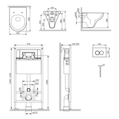 Инсталляция с клав ProC L глянц хром с подвес унит Gem FlashClean с сид м/лифт AM.PM - IS70151.901700