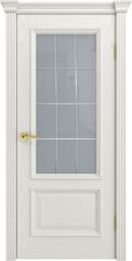 Дверь Фрейм 07 / Цвет Бьянко / ст.Премиум светлое, гравировка рис.Решетка / Двери ТЕКОНА