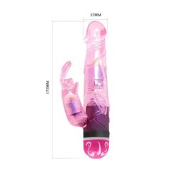 Розовый вибратор-кролик Lovers - 17,5 см. - 