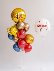 Связка гелиевых шаров Чемпион!