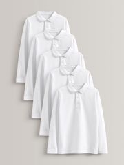 Поло с длинным рукавом школьное для мальчика Next C02-481, 5 шт., Белый