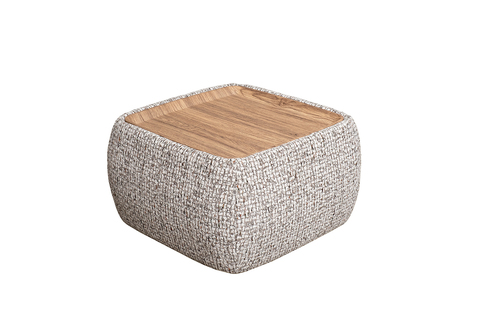 Столик прикроватный мягкий 49х49х27см Garda Decor Runa серый шенилл