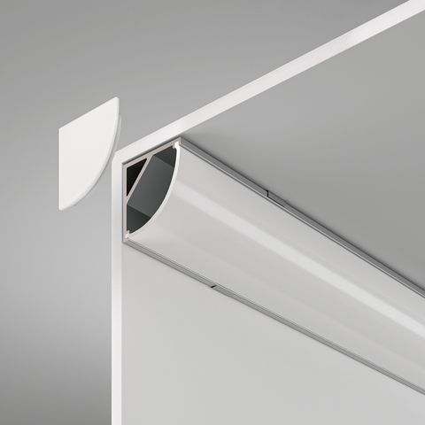 Алюминиевый профиль Maytoni накладной угловой 16×16 (Серебро, 2 м), ALM008S-2M