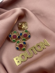 Пуговицы золотые ажурные Шан. с разноцветной эмалью