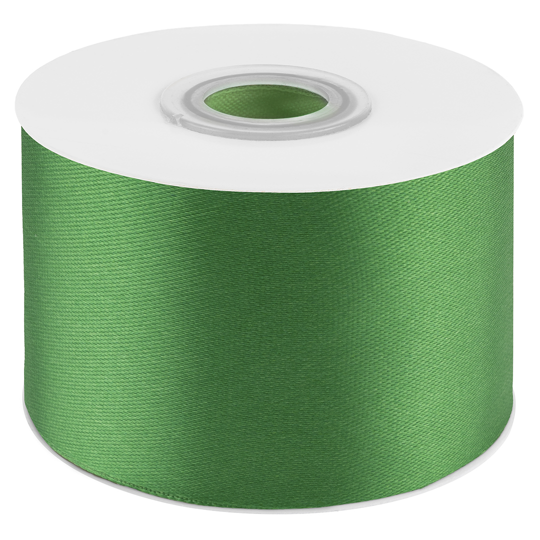 Лента Атласная (5см*22,85м) Изумрудно-зеленый.