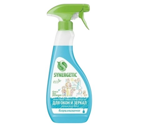 Средство Синергетик для мытья Окон и зеркал Океанский Бриз 500мл