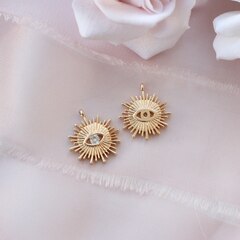 УЦЕНКА!!! Подвеска Глаз (око) с фианитом 17*15 мм, позолота, У050