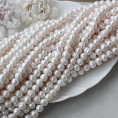 Жемчуг натуральный речной, круглый, 8-11 мм, 1 нить, Ж014