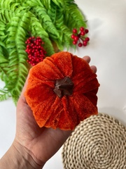 Тыква искусственная бархатная, муляж, 10 см, набор 2 шт.