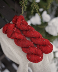 Носочный твид "Deep red" (Насыщенный красный)