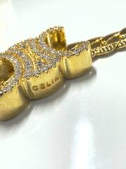 Браслет цепь CELINE с подвеской лого lux