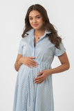 Платье для беременных 15876 бело-голубой