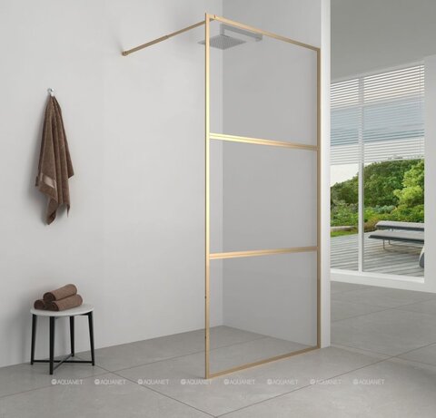 Aquanet SW-900GST SW-900GST Душ. перегородка 90х200см, суппорт, стекло 6 мм, прозр., профиль зол.сатин краш. (352352)