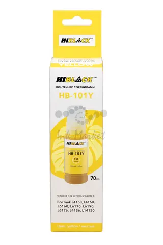 Контейнер с чернилами Hi-Black (HB-E101) для Epson EcoTank L4150/4160, Y , 70ml