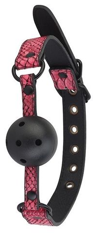 Черно-розовый кляп-шарик с отверстиями BALL GAG - Dream Toys Blaze 21646