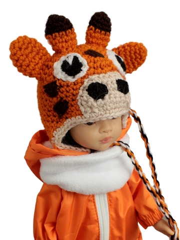 Комбинезон, шапка и сапожки - Жираф. Одежда для кукол, пупсов и мягких игрушек.