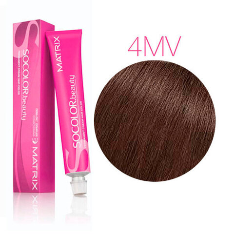 Matrix Socolor Beauty 4MV шатен мокка перламутровый, стойкая крем-краска для волос