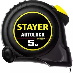 STAYER AutoLock, 5 м х 19 мм, рулетка с автостопом (2-34126-05-19)