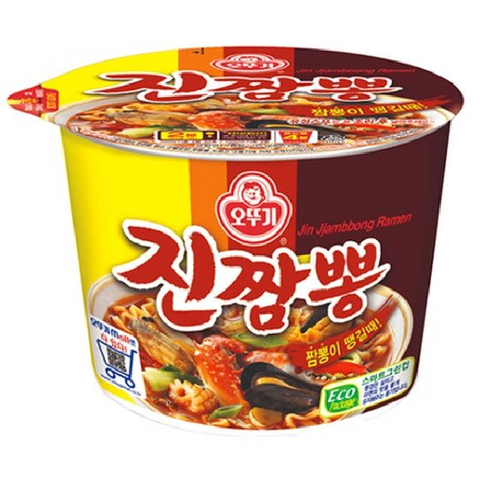 Лапша со вкусом морепродуктов Ottogi Jin Jjambbong Ramen, 115 гр