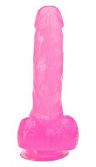 Розовый реалистичный фаллоимитатор - 18 см. - 
