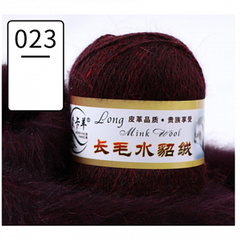 Пряжа "Норка" длинноворсовая, Пух норки-90 % Полиамид-10 %, бурый