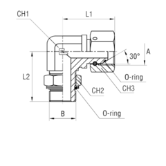Штуцер FRNG90 М 30х1.5 М33х2 CAST