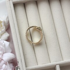 Кольцо с фианитами, позолота Д126