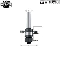 Фреза концевая пазовая Z2 с державкой S=8 D=40x6 CMT K922-360A