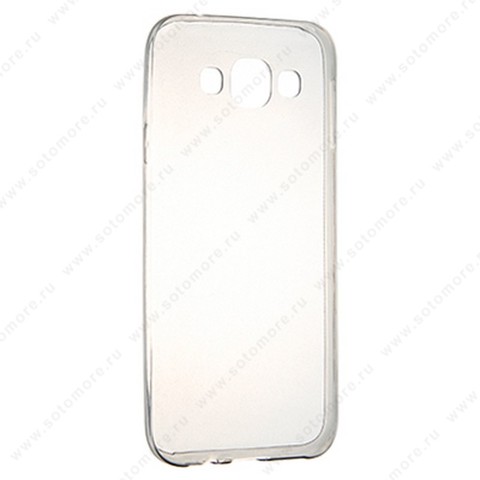 Накладка силиконовая ультра-тонкая для Samsung Galaxy E5 черная (прозрачная)