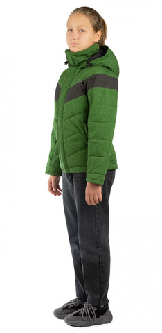 Куртка детская зимняя Джуниор (плащевая, зеленый) Новатекс