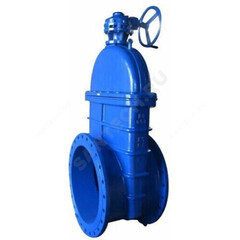 Задвижка чугун 30ч539р аналог МЗВ обрезиненный клин c гайкой Ду 800 Ру10/16 Тмакс=120C фл с редуктором Китай