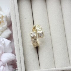 Кольцо с фианитами, позолота Д126