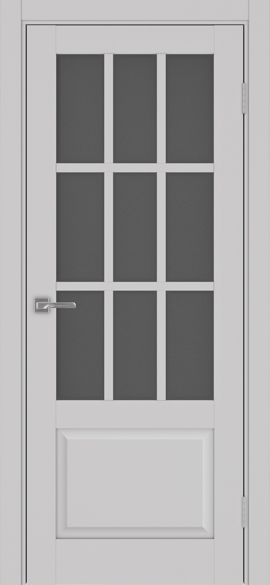 Дверь межкомнатная Оптима Порте Тоскана 642.2221 ОФ3, цвет пепельный, экошпон, стекло графит