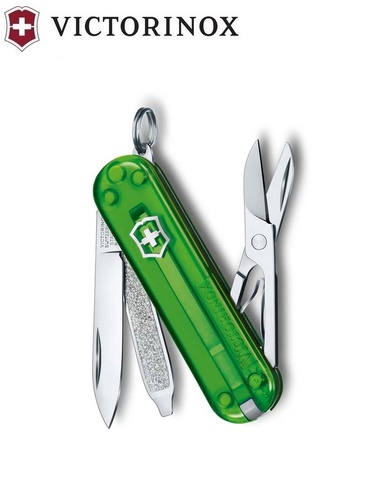 Нож-брелок Victorinox Classic SD Transparent Colors, Green Tea (0.6223.T41G)