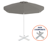 Зонт пляжный со стационарной базой Kiwi Clips&Base, Ø225 см, белый, серый