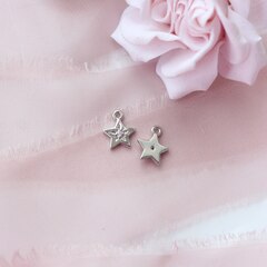 Подвеска Звезда с фианитом 11*9 мм, родий, П163