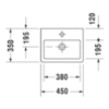 Duravit Vero Раковина  для рук медицинский Med, без перелива,  с 1 отв. под смес., 450x350мм, Цвет: Белый 704450041