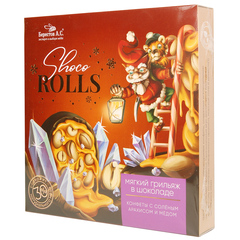 Shoco Rolls с арахисом изюмом цукатами апельсина и медом в шоколадной глазури Galagancha 135 г