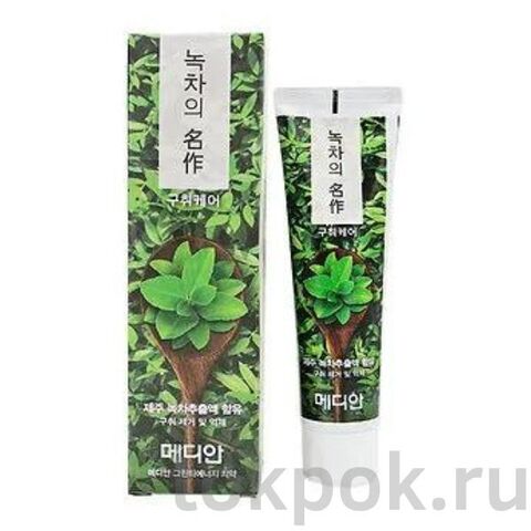 Зубная паста с зеленым чаем Median Pleasia Green Tea Energy Toothpaste, 120 гр