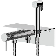 Remer X65C25TW Набор с гигиеническим  душем,  с запорным клапаном, с полочкой размером  100х210 мм.  Ручной душ латунь, картридж 25 d, шланг 120 см фото