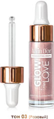 Alvin D`or HL-03 Жидкий хайлайтер GLOW in LOVE drop  тон 03 розовый  15мл