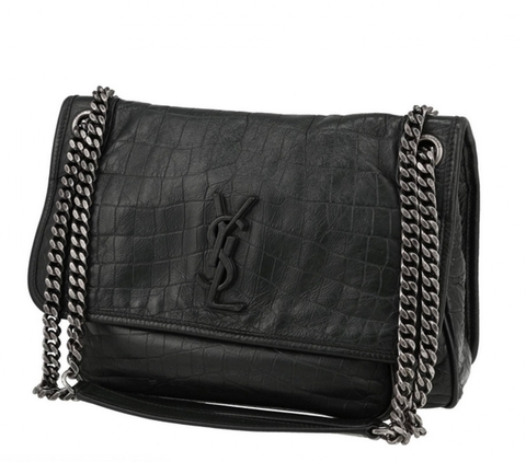 Кожаная сумка через плечо Saint Laurent Niki embossed с крокодиловым тиснением