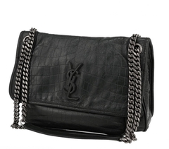 Кожаная сумка через плечо Saint Laurent Niki embossed с крокодиловым тиснением