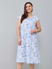 Ночная сорочка С-007/голубой-мятныецветочки