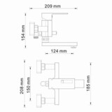 Alme 1501 Смеситель для ванны с коротким изливом