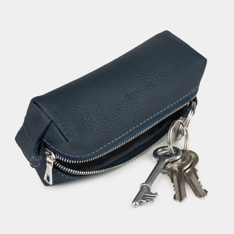 Ключница Coffre из кожи теленка, синего цвета