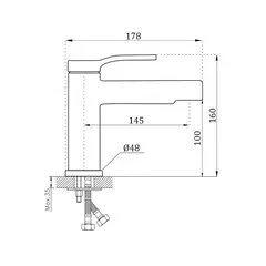 Смеситель для раковины BELZ B12612 латунь, хром