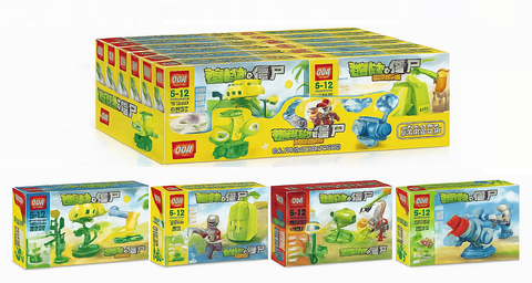 Конструктор Зомби против растений 4 вида, 89-102 дет. в уп 8шт. Цена за шт.