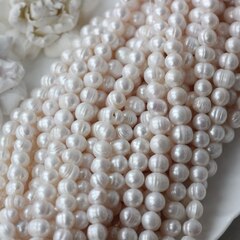 Жемчуг натуральный речной, круглый, 8-11 мм, 1 нить, Ж014