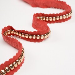 Тесьма/Декоративная/20мм малиновый золото